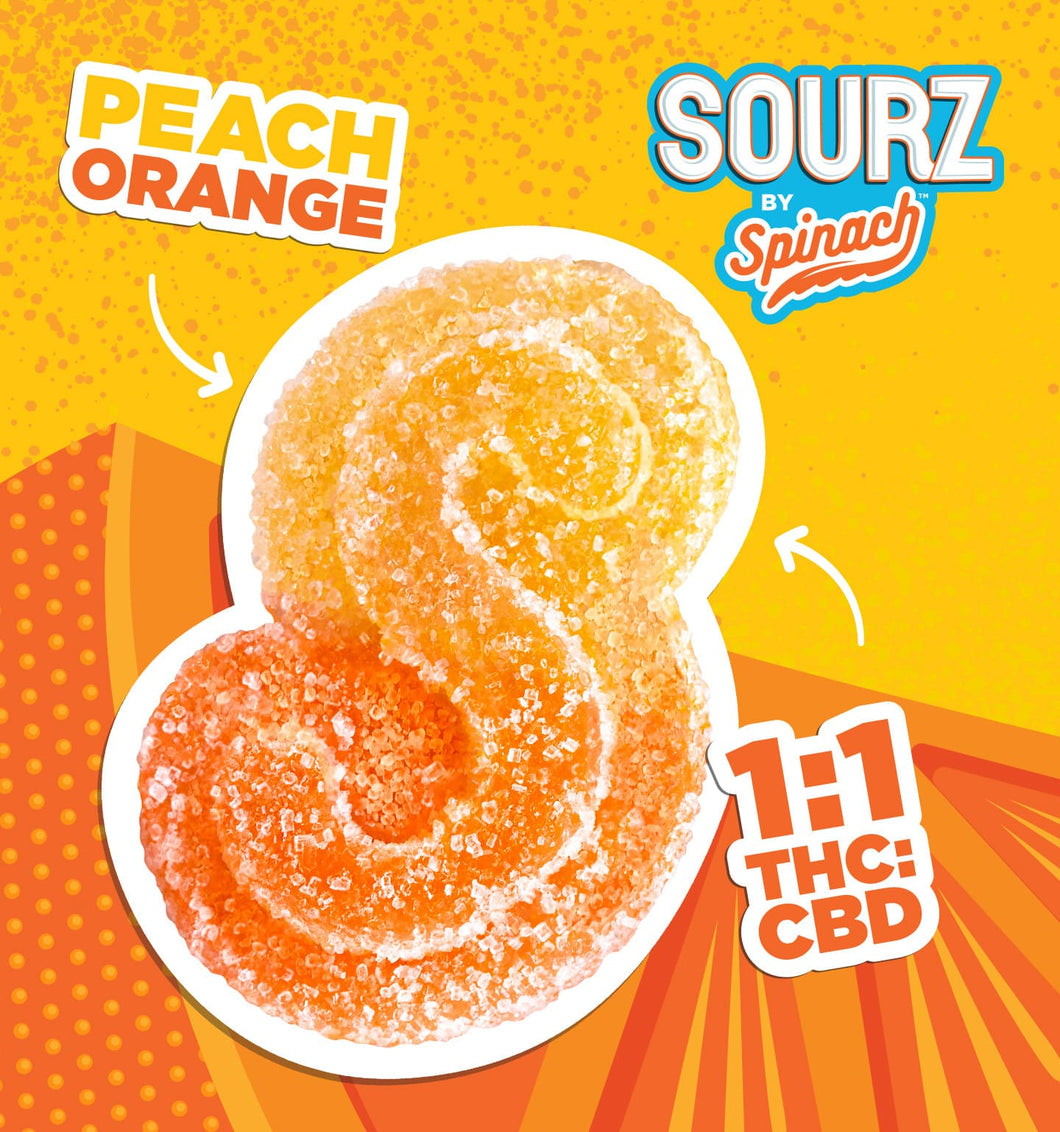 Spinach - Peach Orange 1:1 THC/CBD Sourz