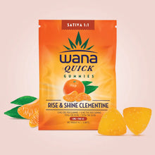 Load image into Gallery viewer, Wana Quick - Rise &amp; Shine Clementine 1:1 Sativa Gummies
